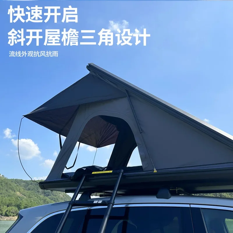 Roof tent, fully automatic outdoor self driving tour, car mounted tent, rainproof aluminum alloy hard shell off-road vehicle