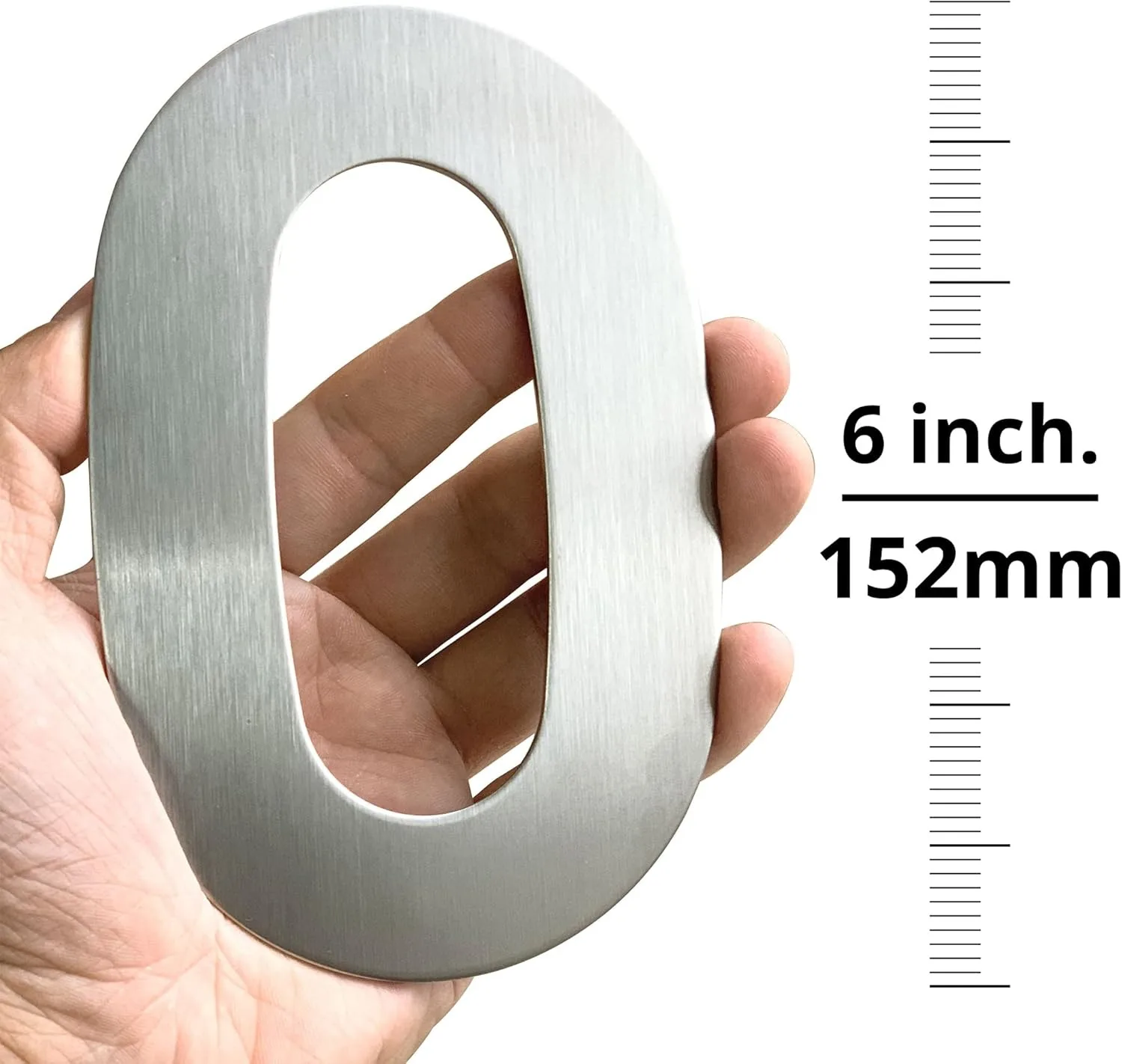 1PC 152mm Stainless Steel House Number Outdoor 6 inch Silver Apartment Door Number Mailbox Address Sign #0-9
