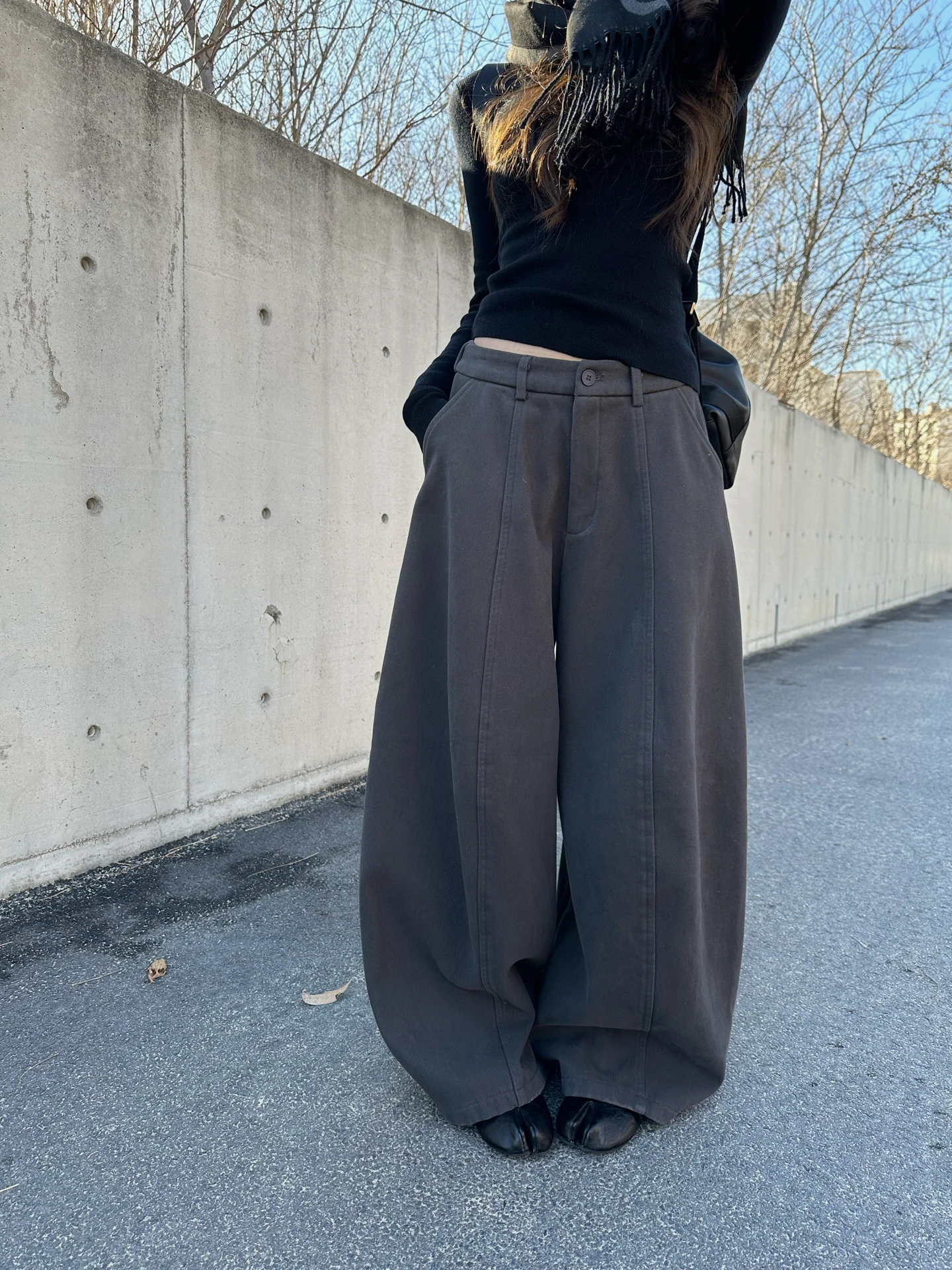 

Warm Fce Denim Pants Women's Winter Loose Straight Leg Jeans Waed Silver Velvet Comfortable l Waist Cotton