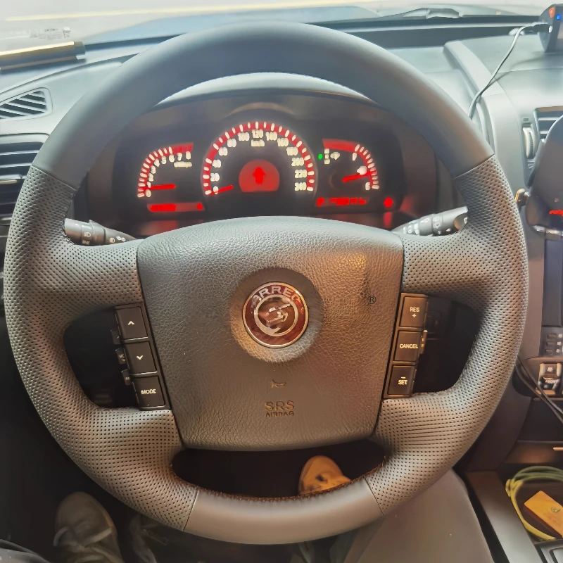 

Для Kia Mohave Borrego 2008, прошитый вручную нескользящий черный чехол на руль автомобиля из натуральной кожи