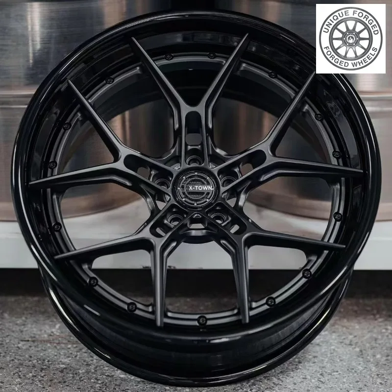26 Style 18 19 20 21 24 Custom Monoblock 2 Piece Aluminum Alloy Black Finishing Concave Design Forged Wheels For High‑End Racing