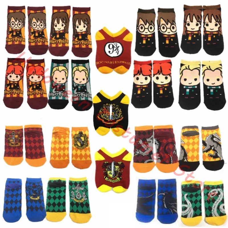 Calcetines de la serie Harried Movie & TV para niños y niñas, medias deportivas de Hermione, Ron Malfoy Magic Academy, insignia, accesorios de