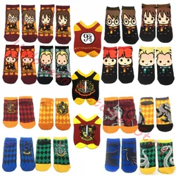 Calcetines de la serie Harried Movie & TV para niños y niñas, medias deportivas de Hermione, Ron Malfoy Magic Academy, insignia, accesorios de varios dibujos animados, novedad