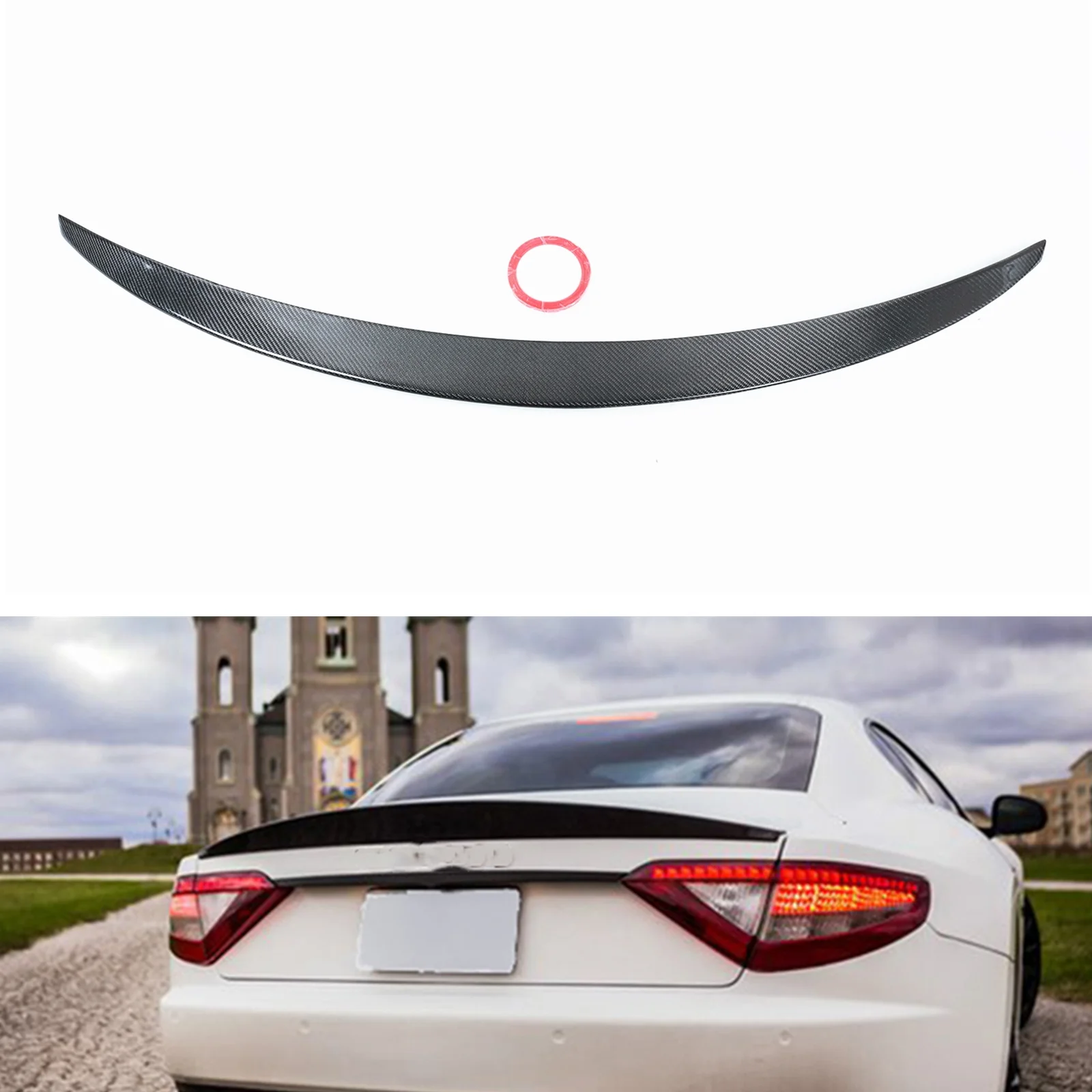 

For Maserati Quattroporte 2014-2018 Sedan 4-Door Trunk Lid Rear Spoiler Wing Carbon Fiber Car Tailgate Flap Decklid Splitter Lip