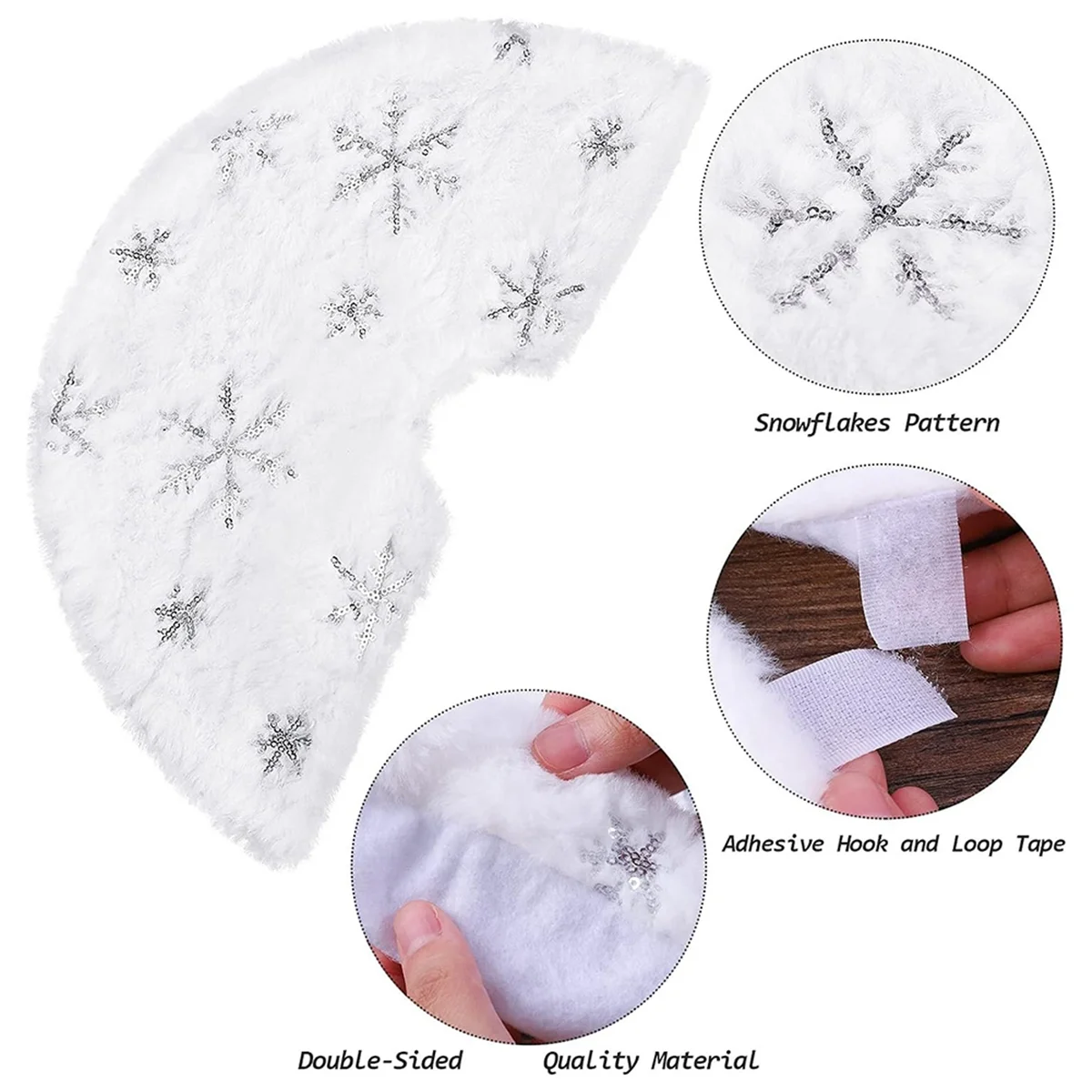 تنورة شجرة عيد الميلاد ABJS تنورة شجرة عيد الميلاد الصغيرة تنورة شجرة بيضاء تنورة شجرة عيد الميلاد البيضاء مع وسادة شجرة الثلج