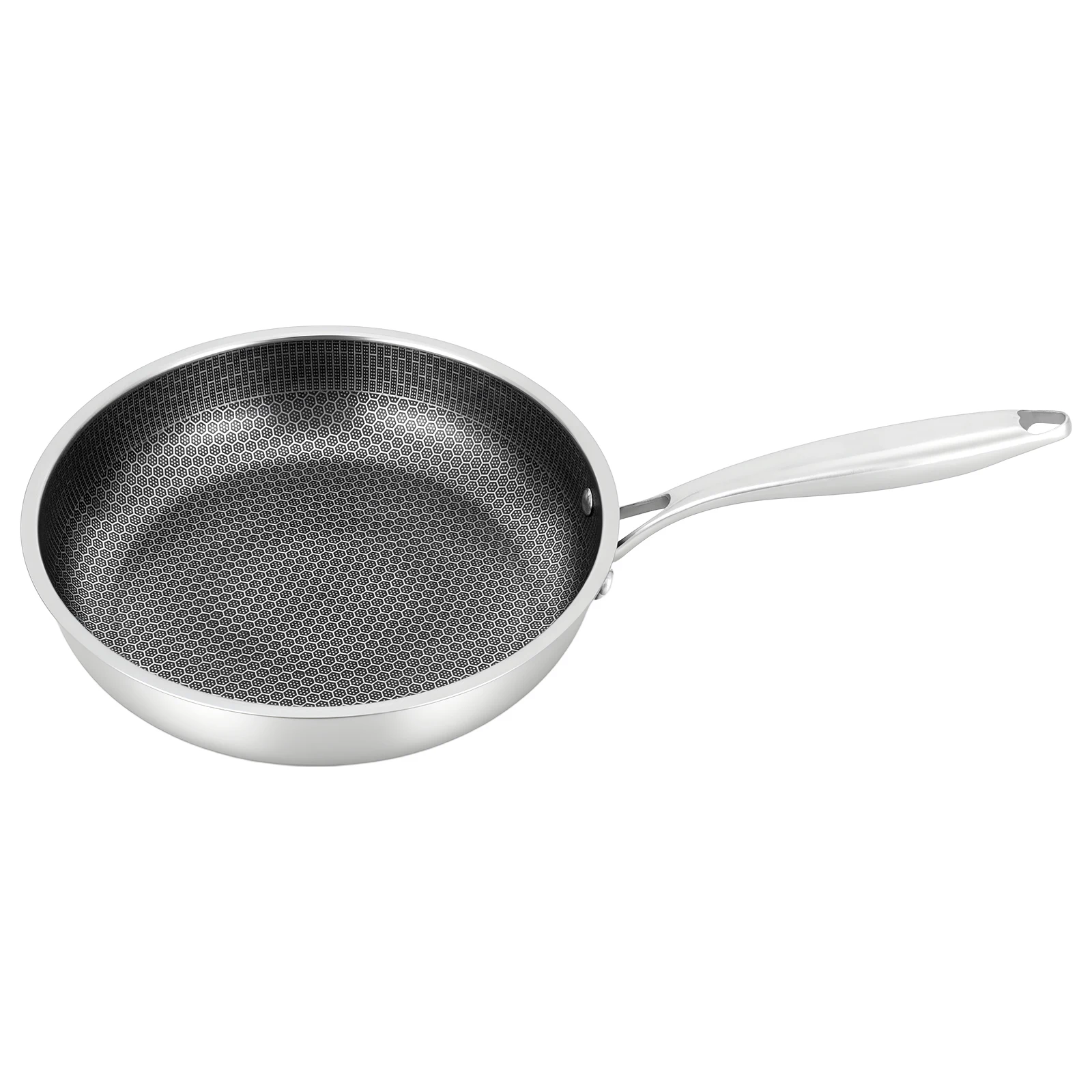 28 cm Edelstahl-Wabenpfanne, Antihaftbeschichtung, Edelstahlpfanne, Induktion, 11 x 2,2 Zoll, 1,76 lbs, für Gas-, Keramik- und Induktionsherde, Zuhause, Küche, Restaurant, Hotel