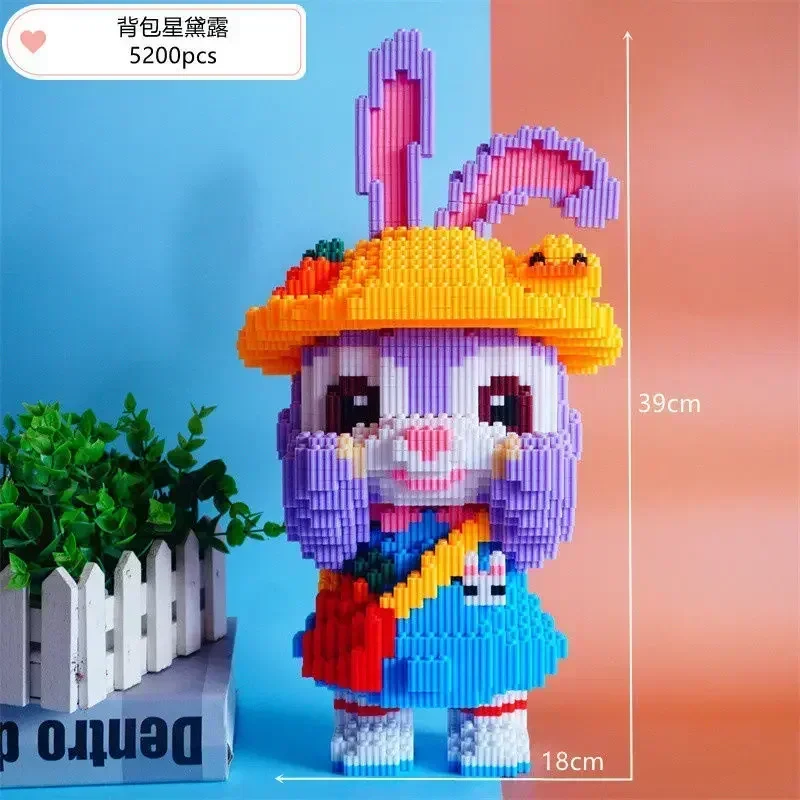 Cute rabbit building block toy small particle brick diy children\'s assembly toy 3D model decorations kids gift