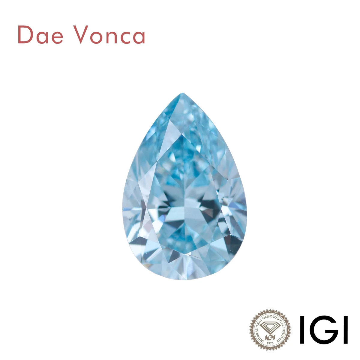 Blue Pear Cut Loose Real Diamonds 0.8-3.0CT HPHT CVD Lab Grown Loose Diamond For Jewelry Making