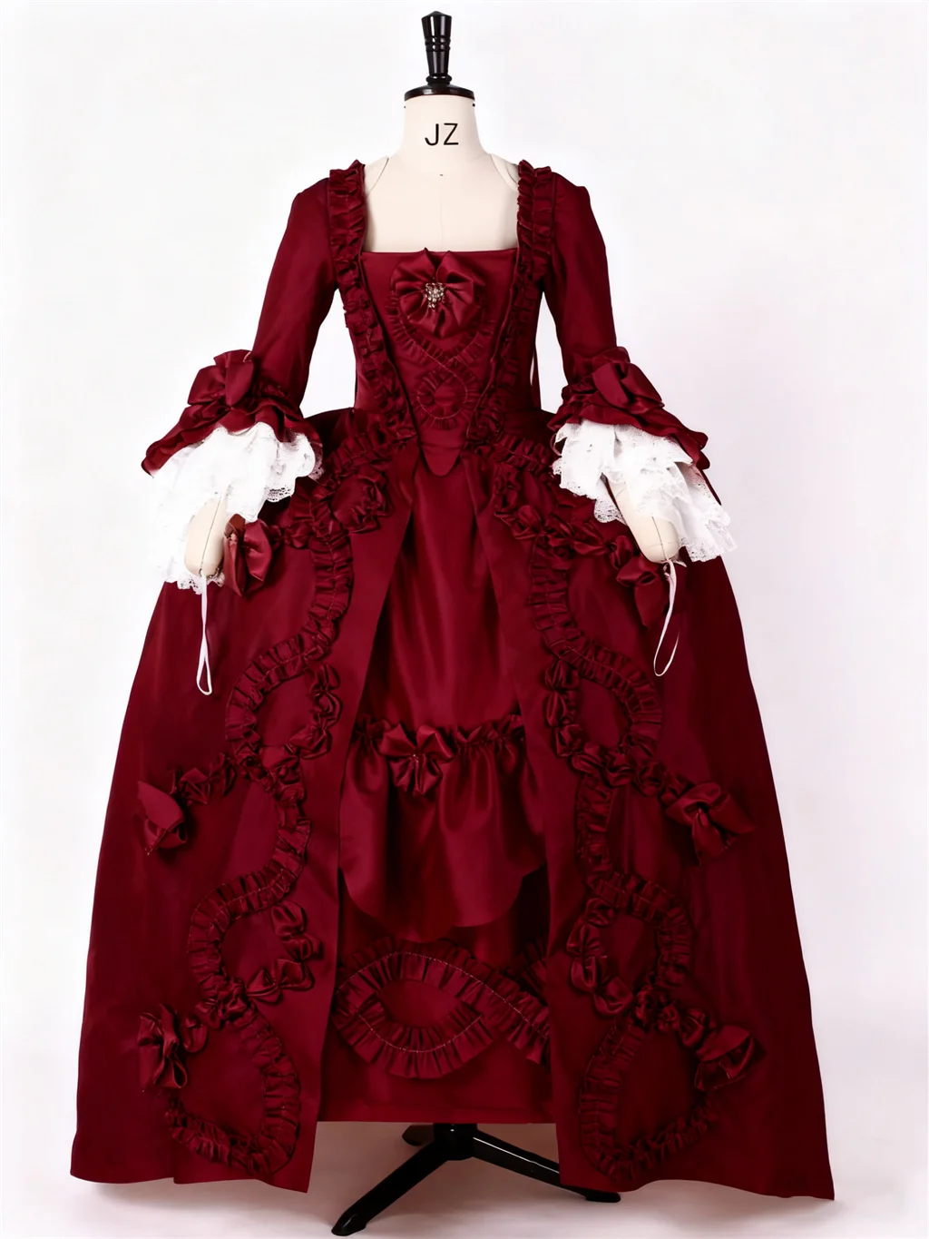 Robe de Costume du 18ème siècle pour femmes, Robe rouge de reconstitution Marie-Antoinette, Rococo Noble, Robe de cour française