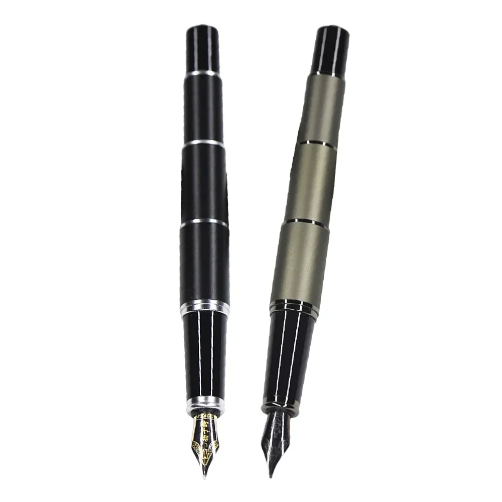 New for YANGZIE 700 Fountian Pen Metal Bamboo Shape Writing Ink Pen for Practicing 0.7mm Bent Nib Business Office Supplies image 2