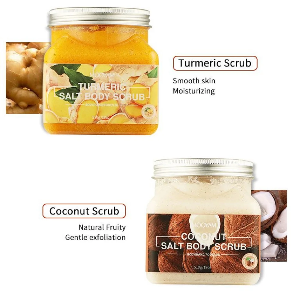 510ml Fruit Bath Body Scrub Moisturizing Exfolianting Softens Horny Clean Skin Softens Cuticles Sea Salt Body Scrubs