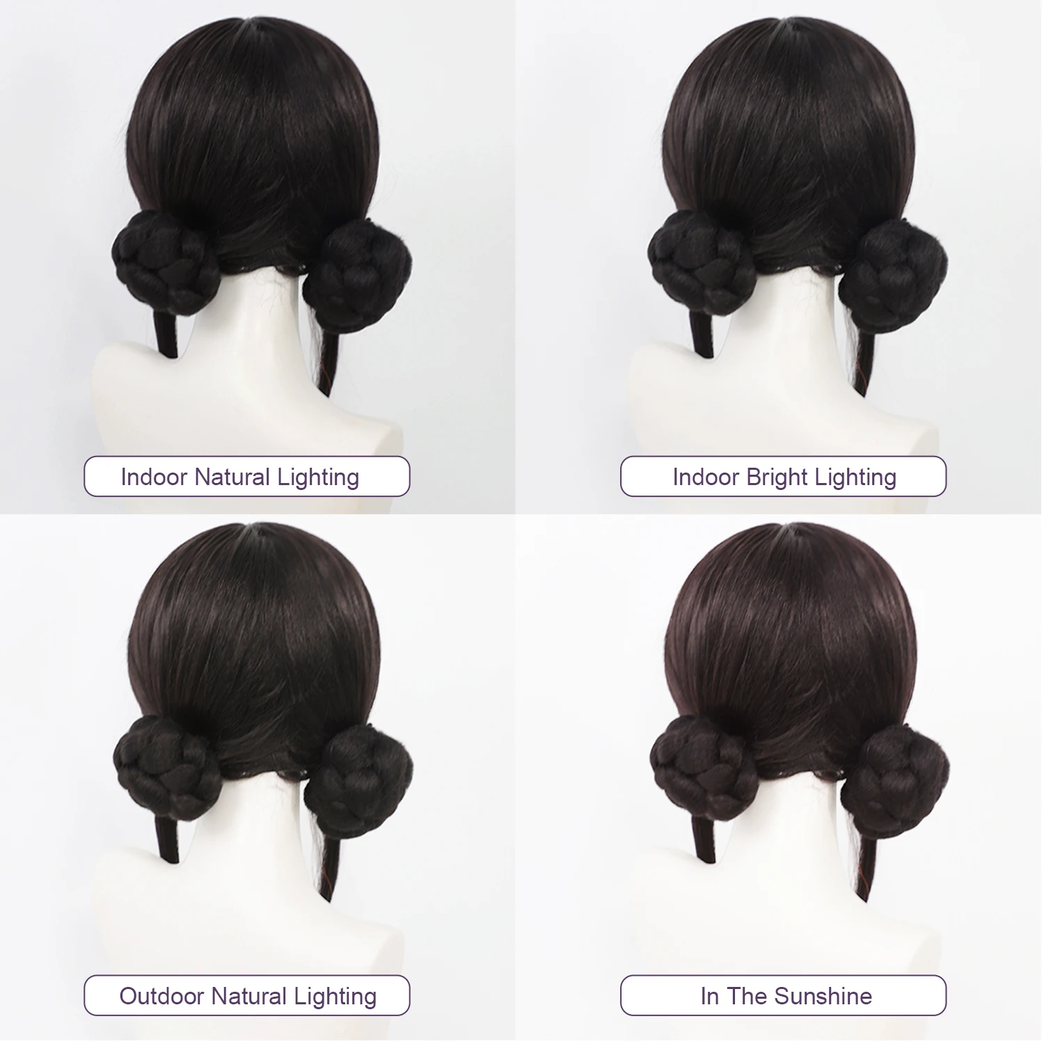 Zoey Cosplay Wig Animated Musicals Films Synthetic Wig With Bangs Black Cosplay Anime Wig for Girls Kid Black Wig Daily School image 5