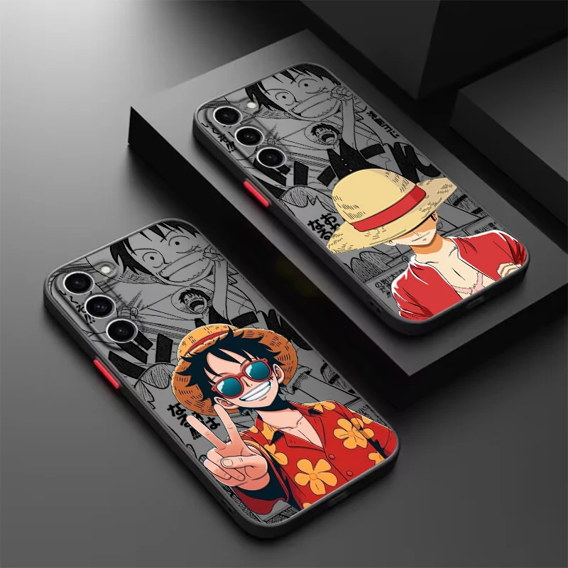 Pirate King Luffy Fashionable Frosted Translucent For Samsung A53 A52 A33 A32 A51 A71 A21S A13 A73 A50 A22 A12 5G Back