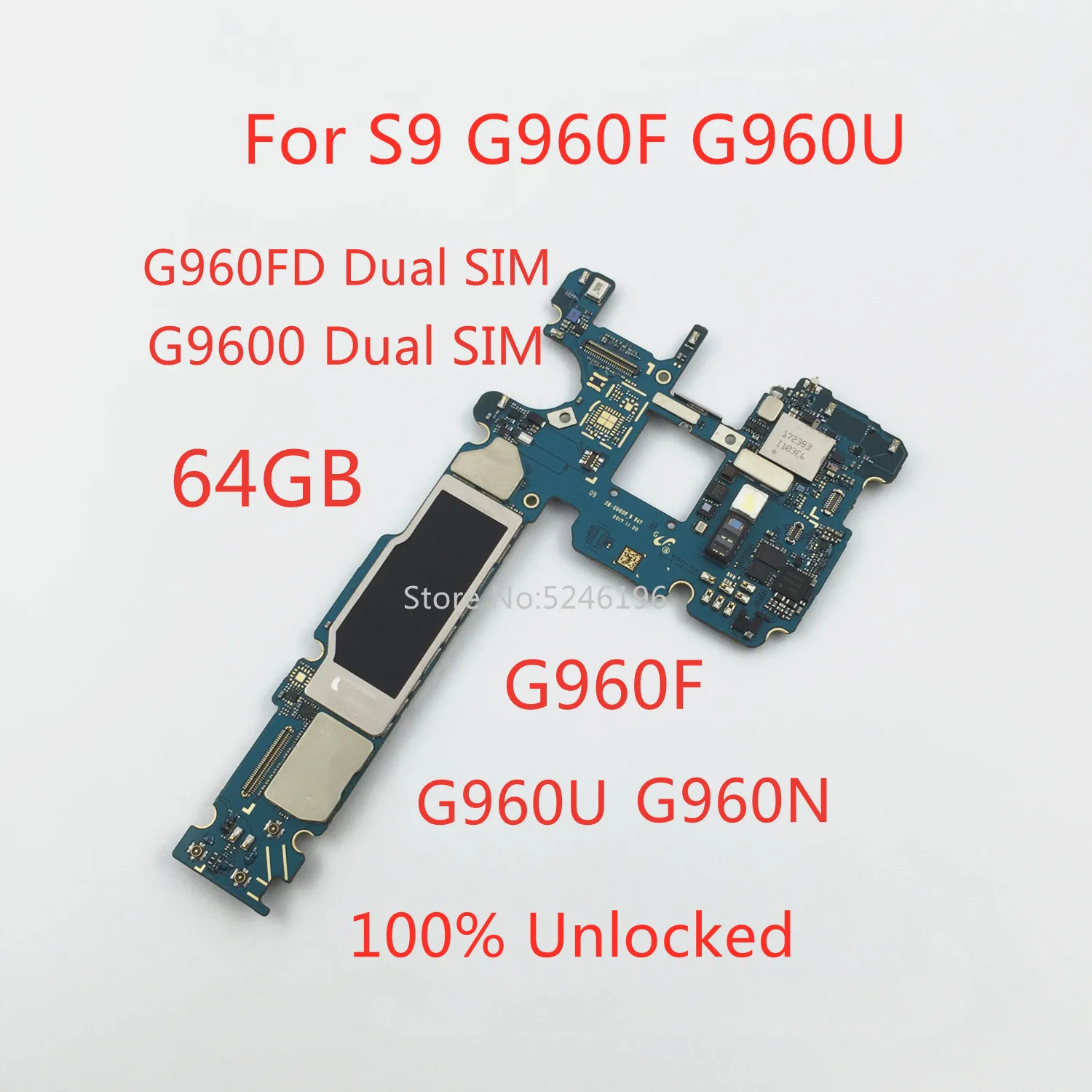 1pcs 100% Unlocked Motherboard For Samsung Galaxy S9 G960F S9 G960F/DS S9 G960U S9 G960N G9600 64GB Replace Part