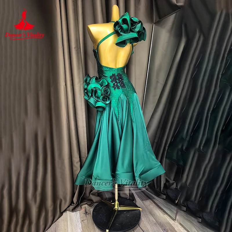 Ballroom Dance Wrapped Hips Big Swing Dresses Luxury Custom Adult Tango Waltz Modern Dance Performance Clothes Dancer's Vitality