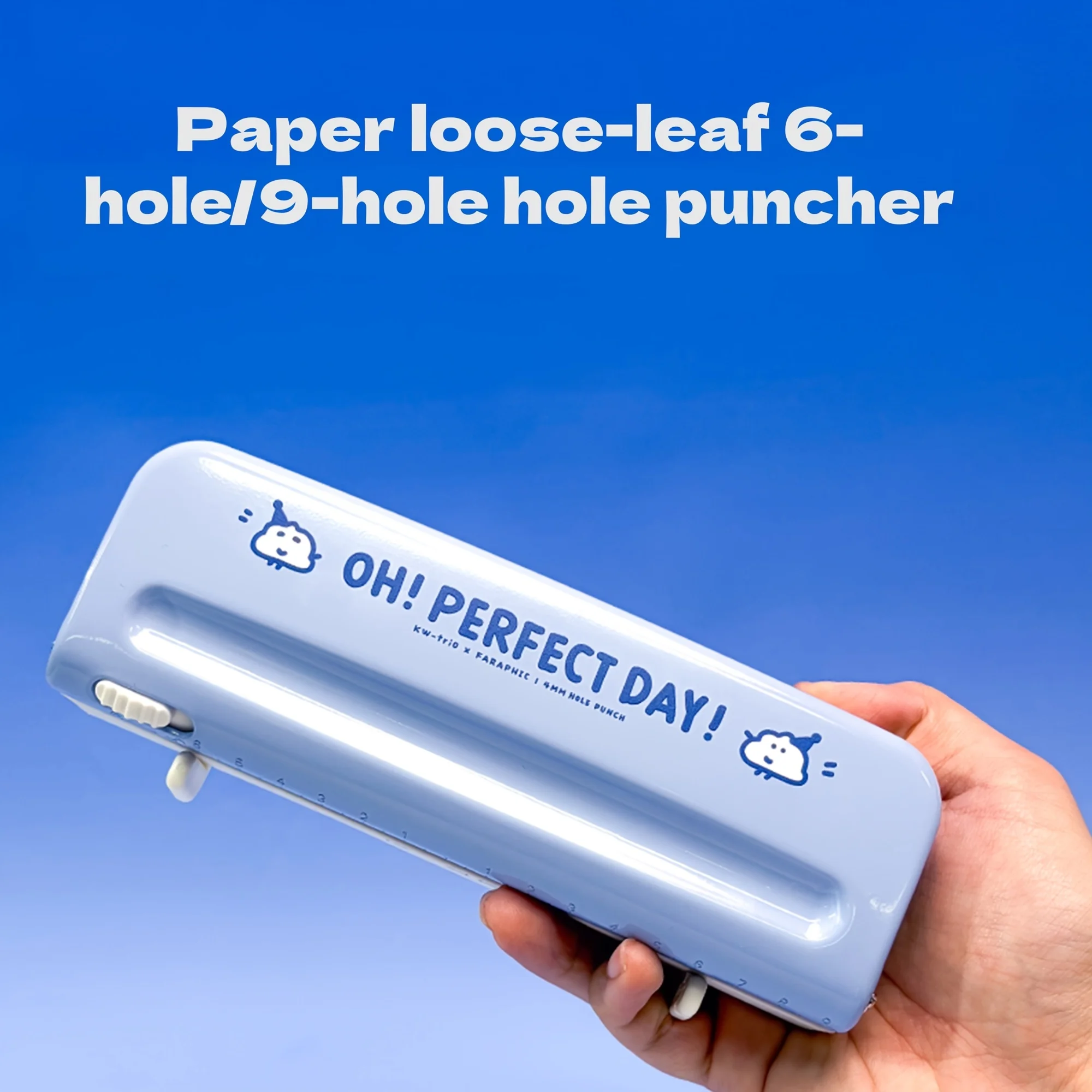 Multifunctional Six-Hole Puncher, Adjustable Hole Spacing, 4MM Metal Punch Tool, Office School Stationery