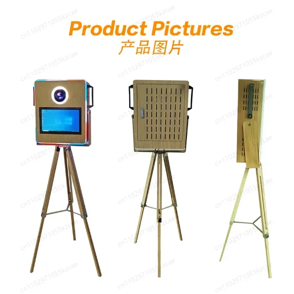 Classic Style Event Photo Booth | 2025 Wooden DSLR Booth with Ring Light & Instant Printer