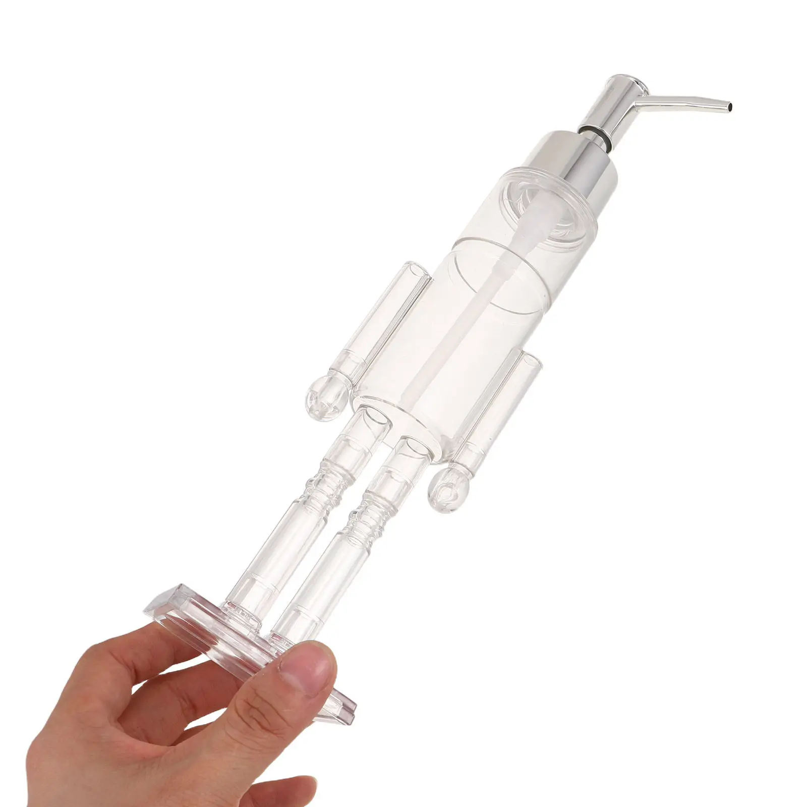 Festive Nutcracker Soap Dispenser 100Ml Refillable Transparent Liquid Hand Soap Bottle for Bathroom Sink Kitchen Commercial Use