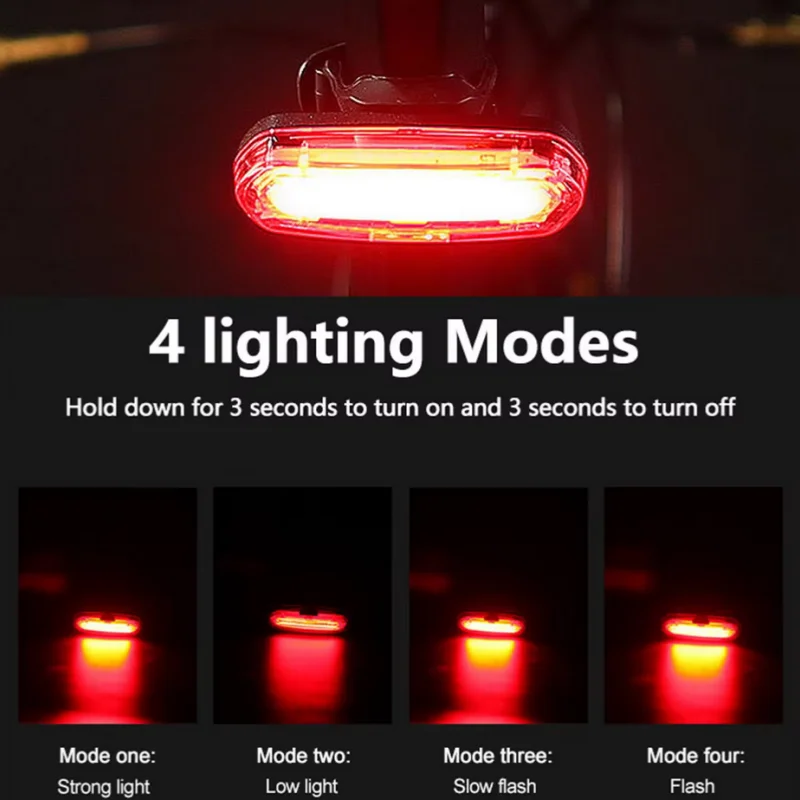 Bicycle Taillight MTB Red Bike Rear Light USB Rechargeable LED Cycling Bike Warning Light Mountain Bicycle Lamp image 2