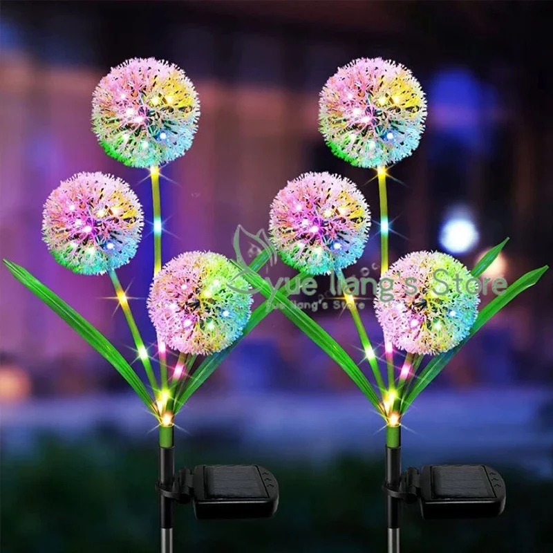 Solar Dandelion Flower Garden Lights Outdoor Waterproof Decoration Solar Fower Light for Garden Lawn Yard Art Wedding Decoration