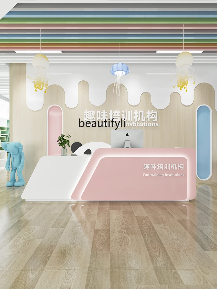 Cashier Bar Training Educational Institution Counter Simple Modern Kindergarten Dance Room Reception Desk