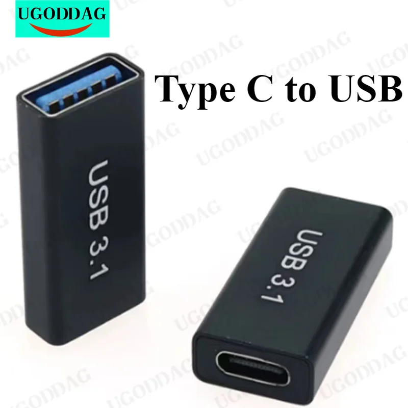 1PCS USB 3.0 Coupler Female to USB Type C Female Adapter Super Speed USB3.0 Type-C Extender Connection Converter