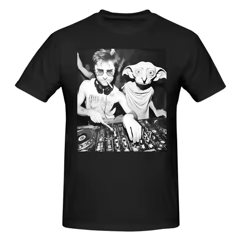 Funny Dobby And DJ Harry Men's Printed T-Shirt Unisex T shirtKawaii