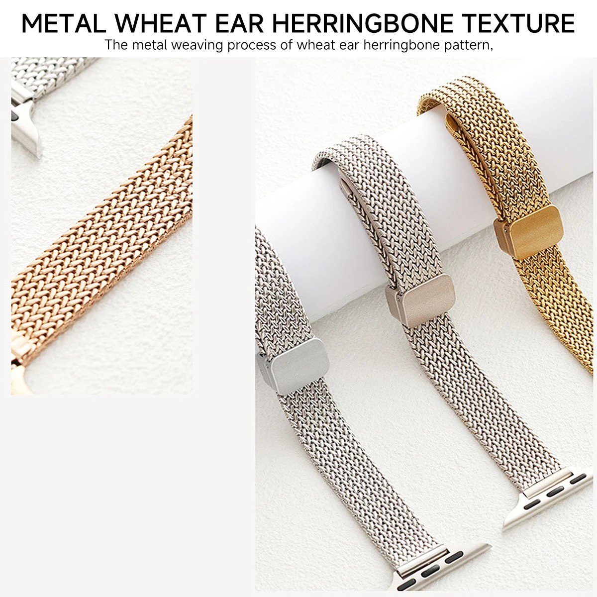 Starlight Steel Strap for Apple Watch Band Ultra 2 49mm 44mm 40mm 41mm 45mm Metal Bracelet Correa IWatch Series 9 8 7 SE 6 5 3