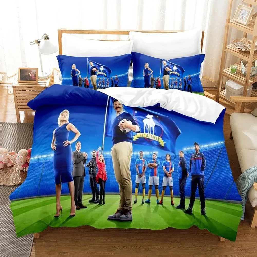 

New Ted Lasso Boys Bedroom Bedspread Single Twin Full King Size Aldult 3D Season Duvet Cover Bed Set Quilt Cover Pillowcase