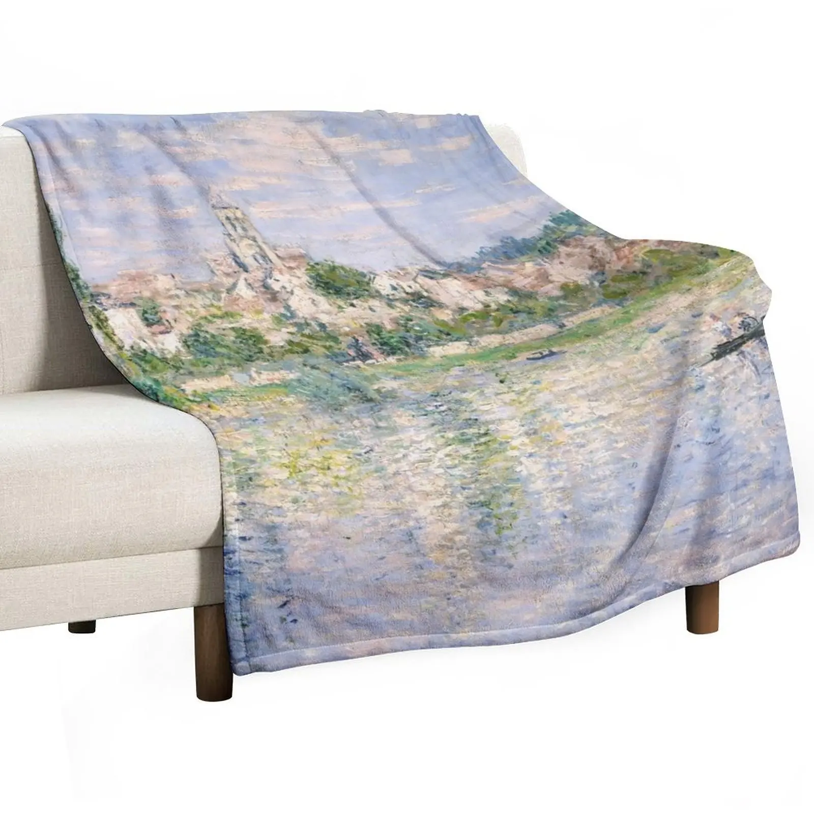 

Vetheuil in Summer by Claude Monet Throw Blanket Summer Sofas Designers Blankets