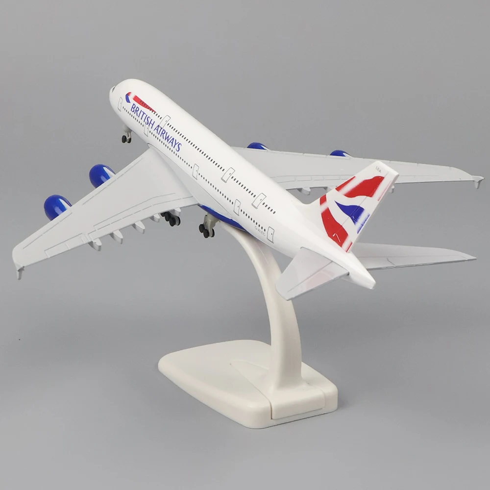 Metalen Vliegtuig Vliegtuig Model 20Cm 1:400 British Airways A380 Metalen Replica Legering Materiaal Luchtvaart Simulatie Speelgoed Jongen Cadeau