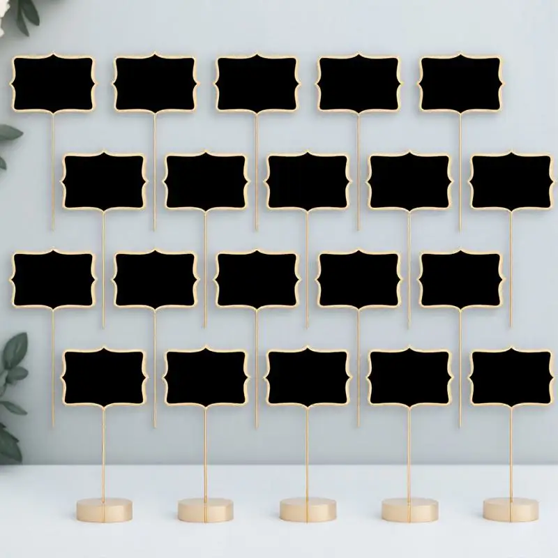 

20Pcs Mini Chalkboard Toppers Wooden Blackboard Signs Garden Plant Markers Wedding Party Decoration Labels Chalkboard Signs