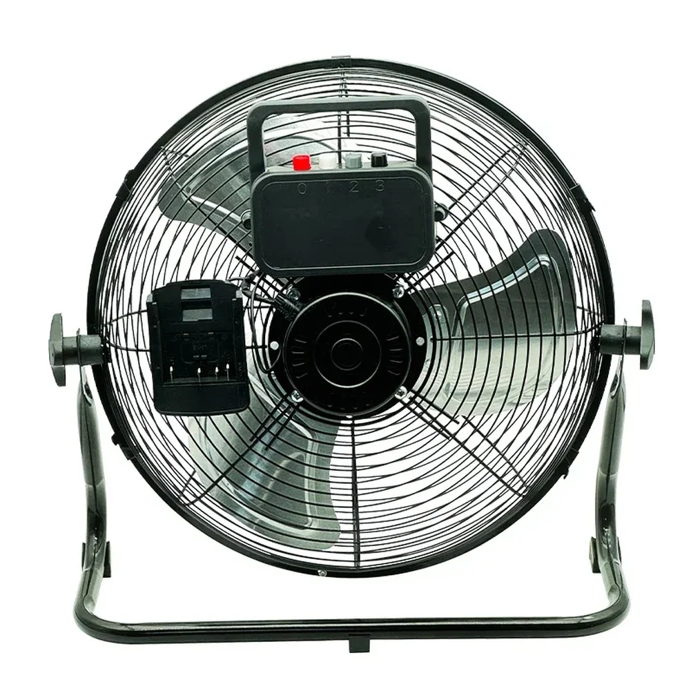 14 Inch Brushless Motor Floor Fan Adjustable Angle 4 Speeds Metal Cooling Blower For For Bosch For Battery Tools