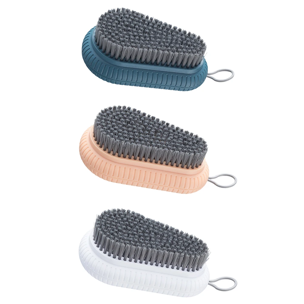 

3pcs Laundry Brush Cleaning Tools Household Shoe Scrubbing Brush Easy Hold Stiff Bristles Soap Removal Bathroom Toilet