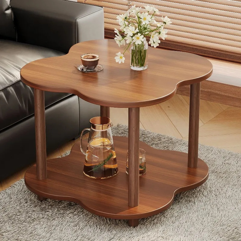 Vintage Round Side Table- Portable Multi-Functional Coffee Table & Nightstand for Small Space Living