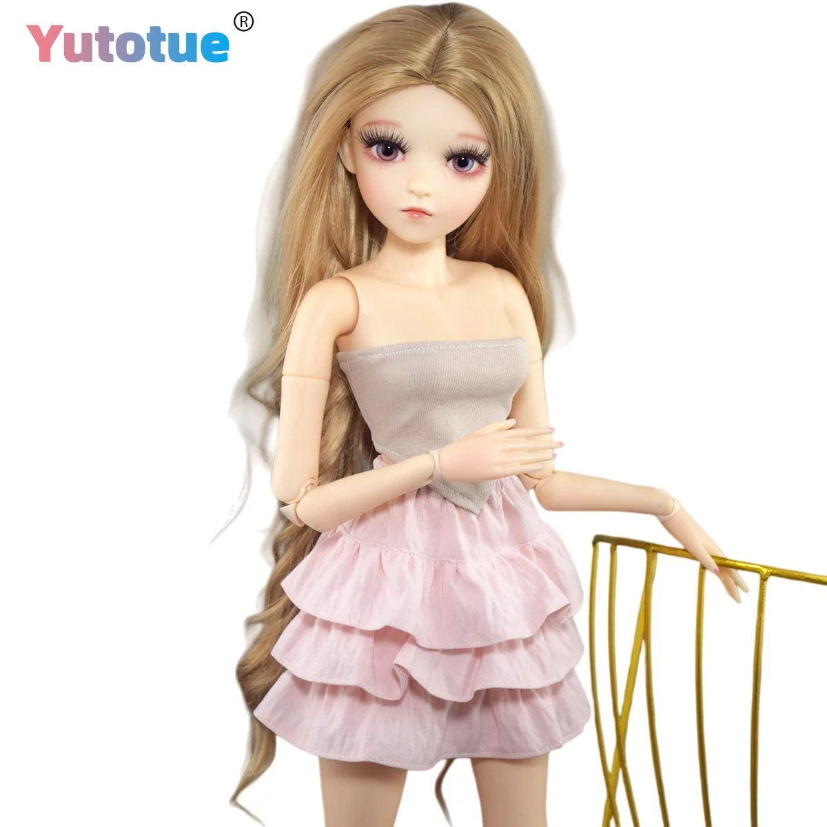 Yutotue 60cm de altura moda boneca atualização maquiagem realista 1/3 bjd boneca meninas presente brinquedo realista