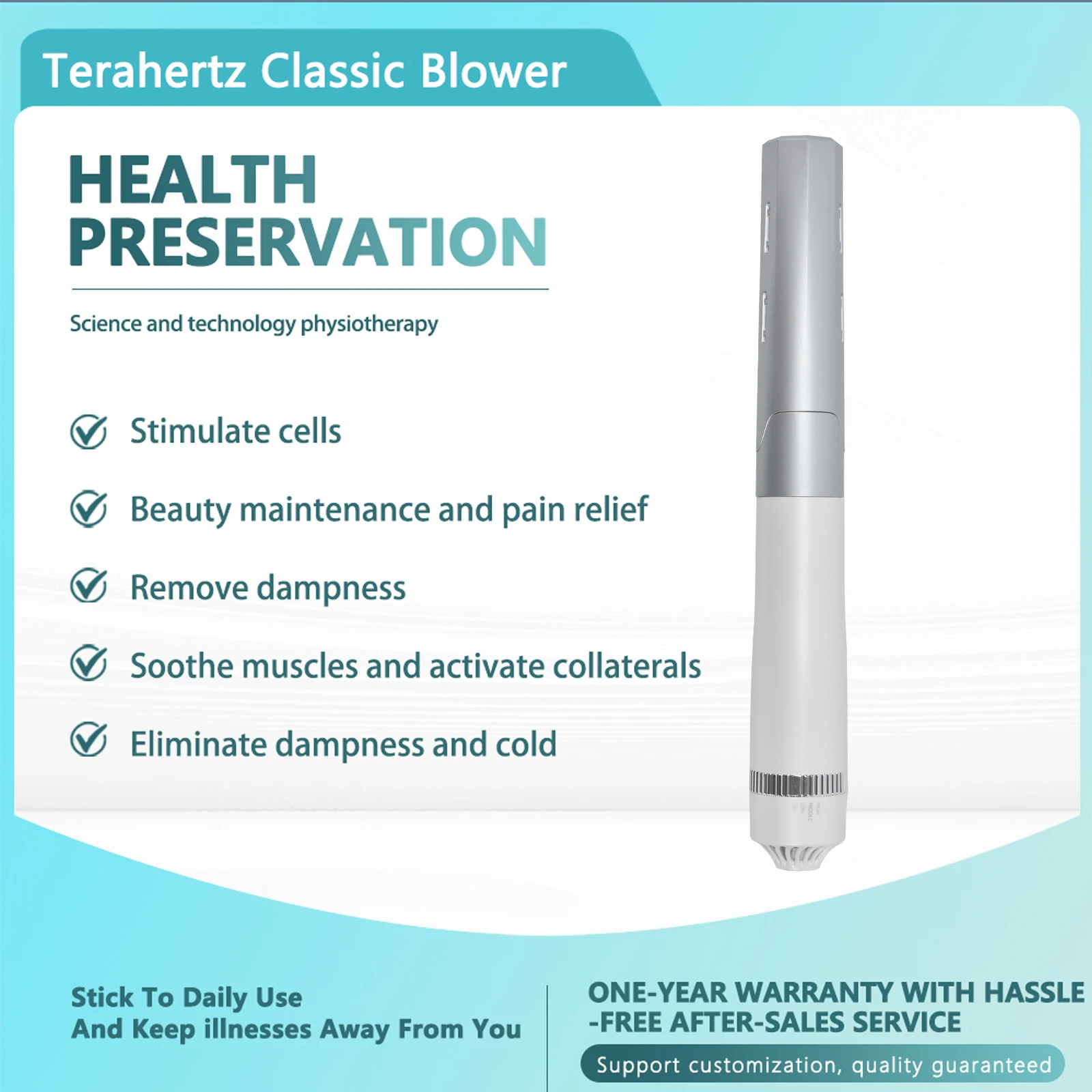 

850W Upgrade Blue Lightwave Terahertz Blower 7.0 plus IteraCare Classic Energy Spa Massage Wand Hair Dryer Machine Device