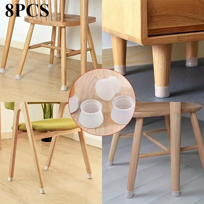 

Набор из 8 силиконовых чехлов для ножек стульев: противоскользящие защитные чехлы для мебели, подходят для украшения дома.