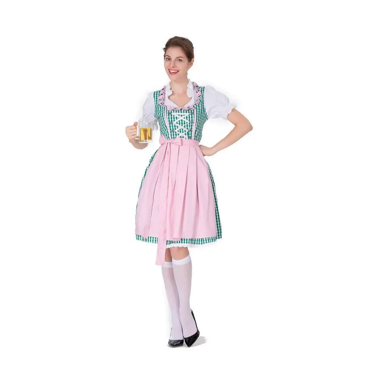 Costume da festival della birra loween Beer Girl Dr un set di gonne scozzesi multicolori Costume da palcoscenico per abbigliamento tradizionale da donna