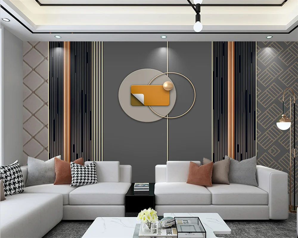 beibehang Custom Modern New papel de parede Moisture Resistant Silky Geometric Bedroom Living Room Background Wallpaper