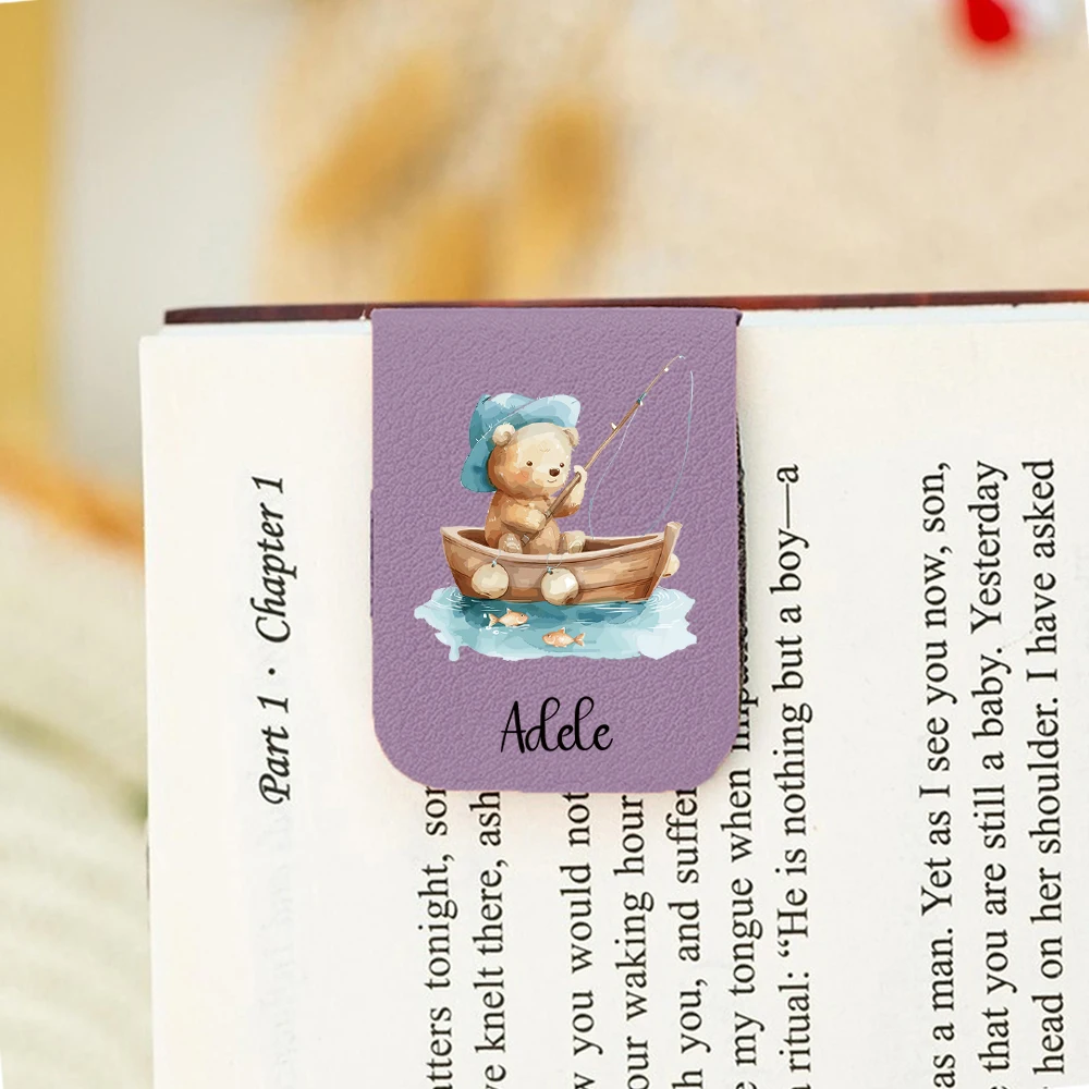 1PC Lovely Little bear Personalized Text Print Purple Book Clip For Friend Gifts