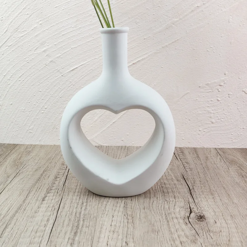 Large Heart-shaped Vase Silicone Mold Scented Stone Ornaments Homemade Ashtray Flower Pot Pen Holder Handicraft Gift Homemade