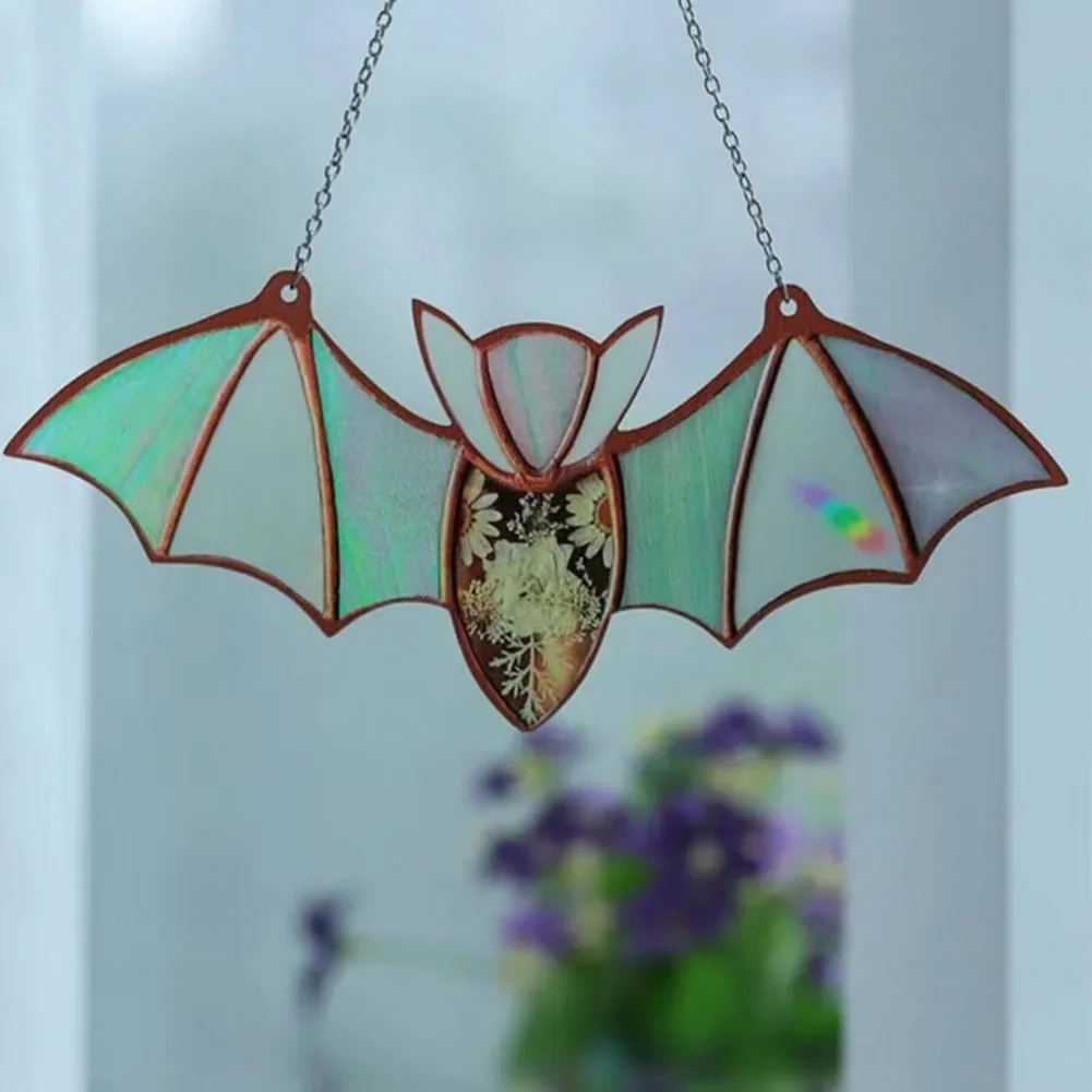 1PCS Contemporary Acrylic Bat Style Hanging Ornament Halloween Acrylic Pink Decor Household Decoracion Aesthetic