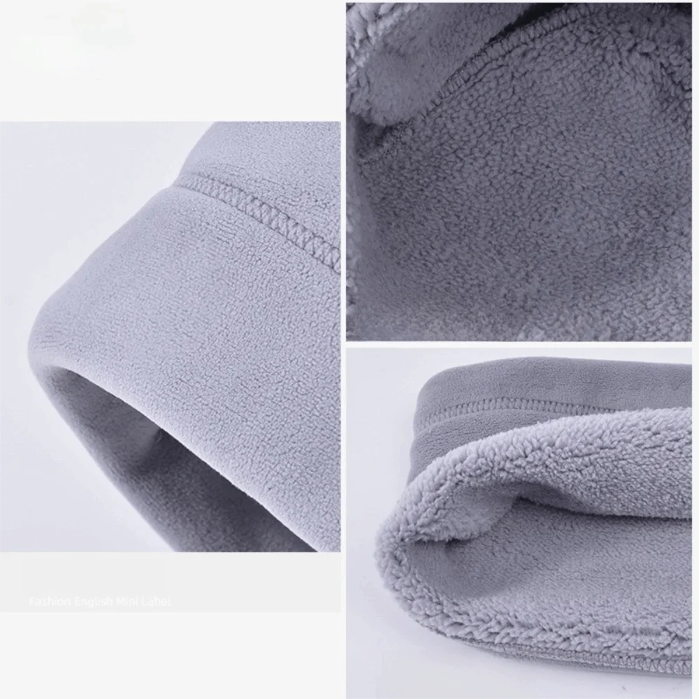 

Earflap Hat Elastic Cap Scarf Set Fleece Lining Korean Style Winter Pullover Cap Solid Color Dome Compact Scarf Boys