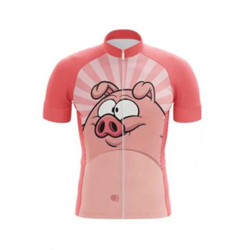 Cartoon Roze Varken Fietsshirt Set 2022 Zomer Fiets Fietskleding Mtb Fiets Kleding Uniform Mannen Dragen Maillot Ropa Ciclismo