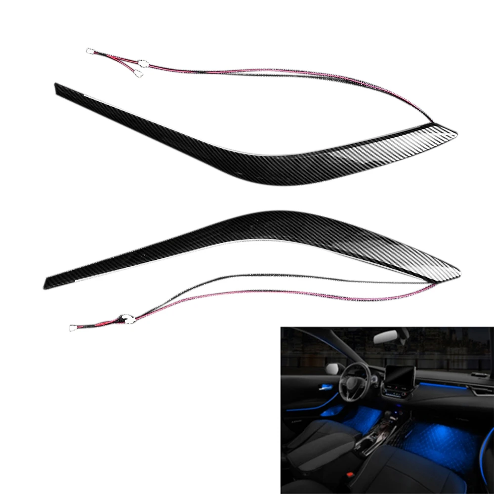 

AEF3-Car Carbon Fiber Front Door Panel Ambient Light LED Atmosphere Lamp Blue Colors For Toyota Corolla 2019-2022