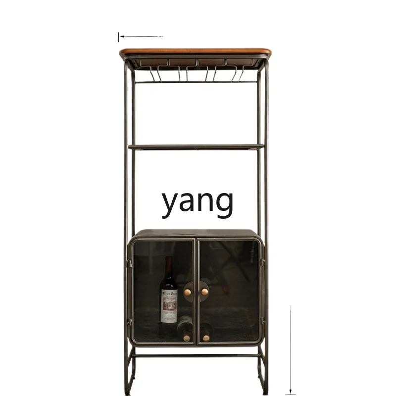 

Yjq Wine Cabinet Shelf Floor Retro Industrial Style Living Room Wall Red Wine Glass Upside down Display Cabinet