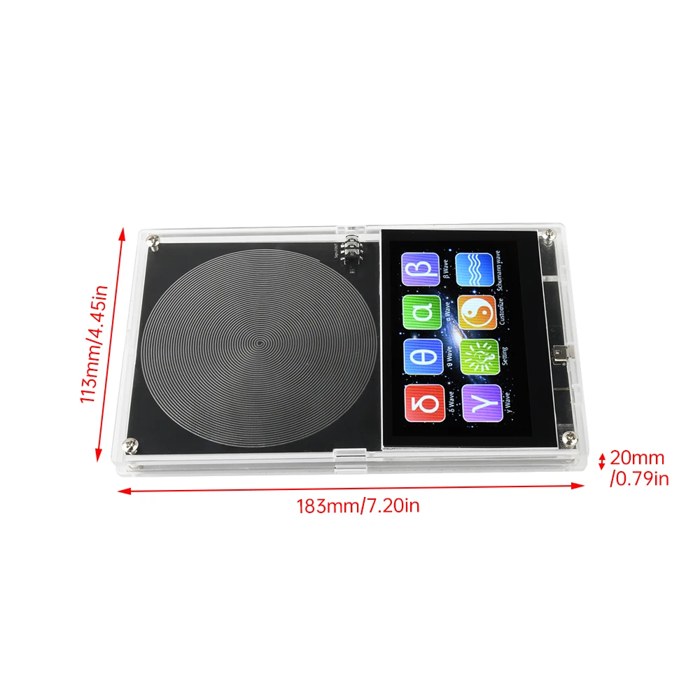 DC 5V Schumann Wave Generator 0.01-99999Hz Precise Adjustable Frequency Signal Generator Micro USB Touch Screen Audio Resonator