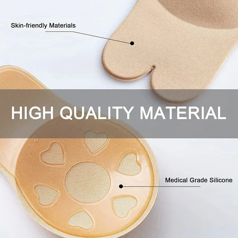 Backless Strapless Invisible Push Up Bras Women Adhesive Wireless Bralette Silicone Breast Lift Up Sticky Bra Lingerie