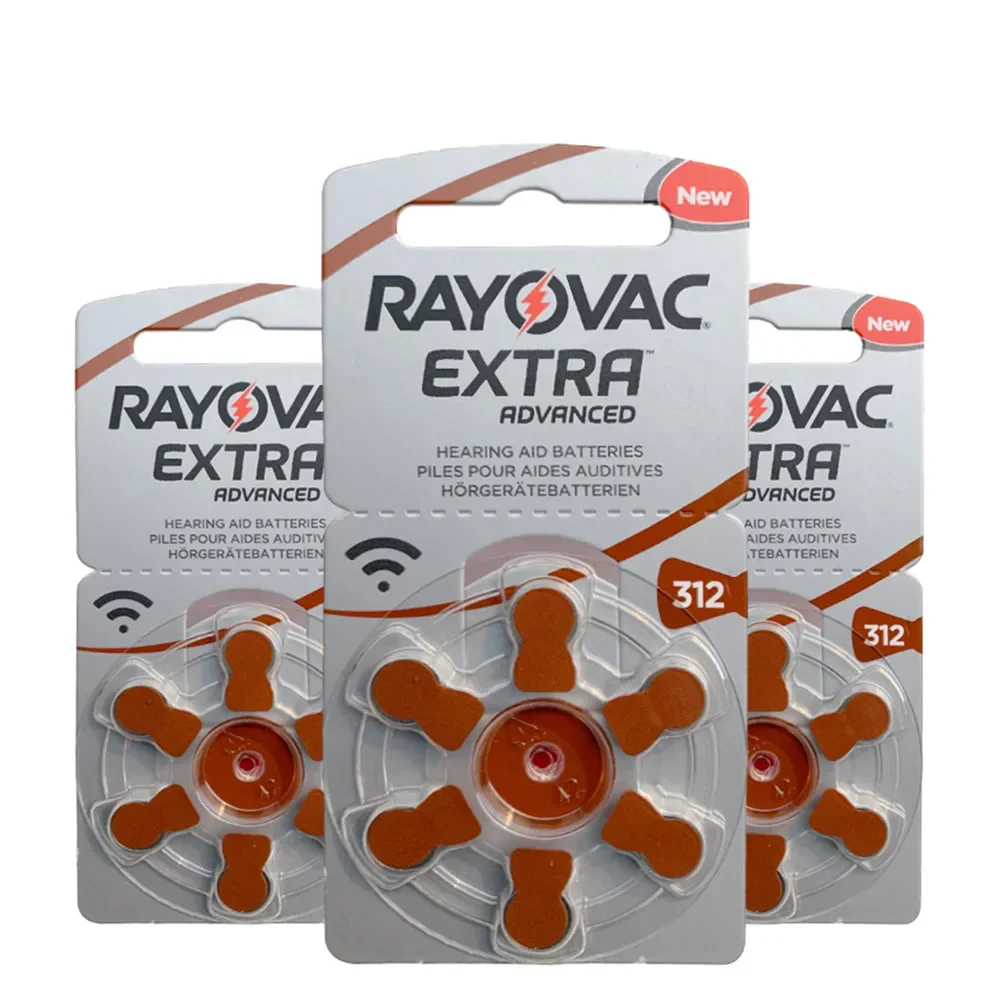 60 uds Rayovac baterías para audífonos de aire Extra Zinc A312 312A ZA312 312 PR41 S312 PR41 batería para audífonos A312 para audífonos